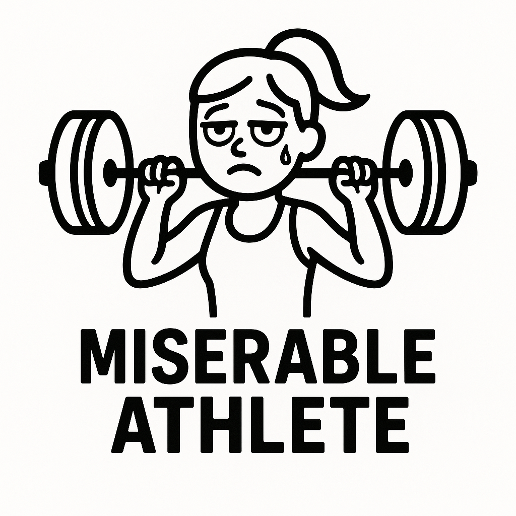 Miserable female weightlifter